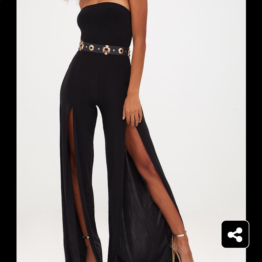 Petite pretty little thing small black jumpsuit